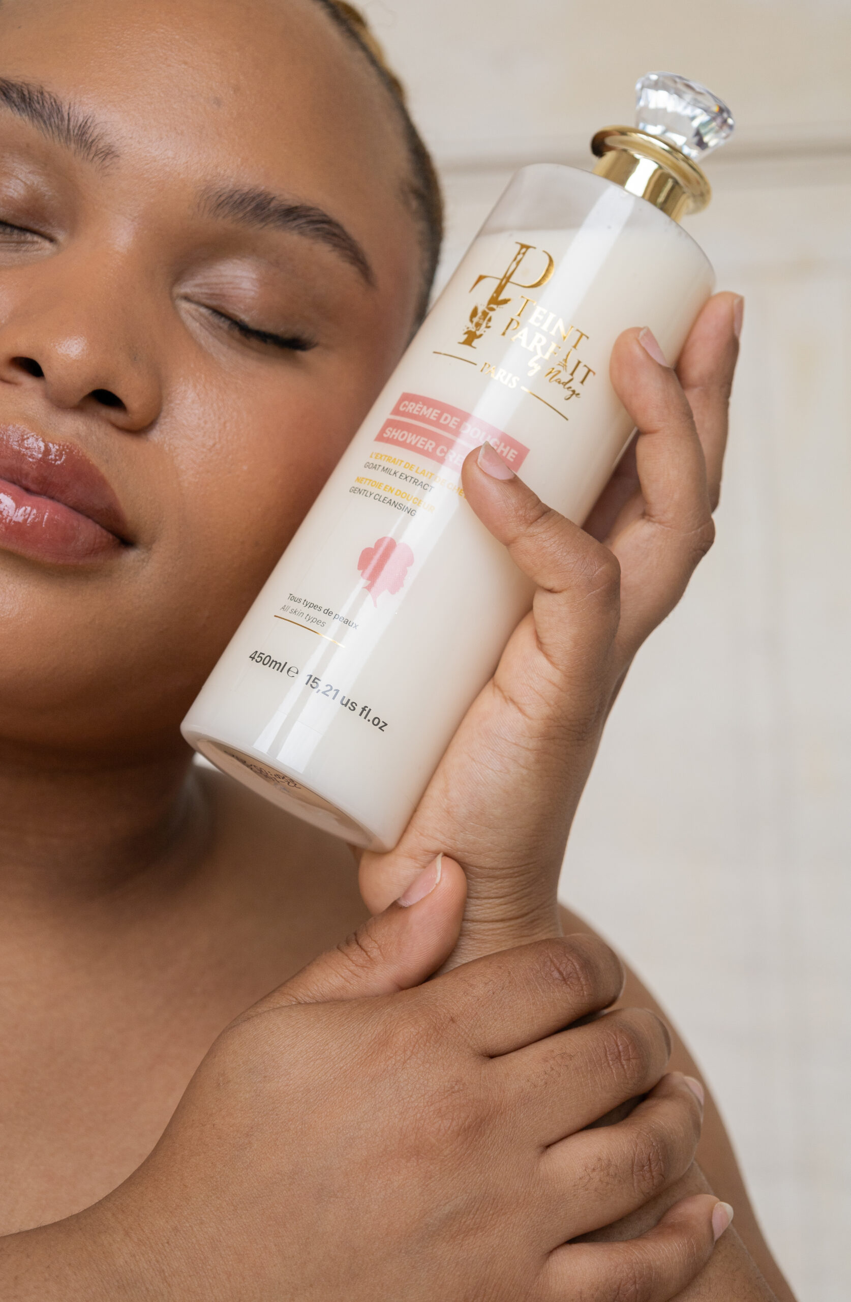 Crème de douche Harmonie à base d’extrait de lait de chèvre